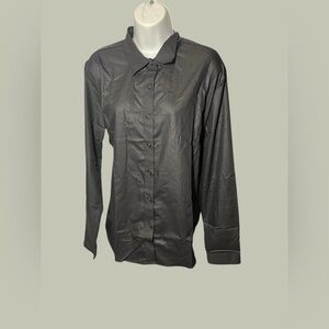 Unitxex Women's Black Button-Front Shirt – Size L (Also Available in 3XL) – Long